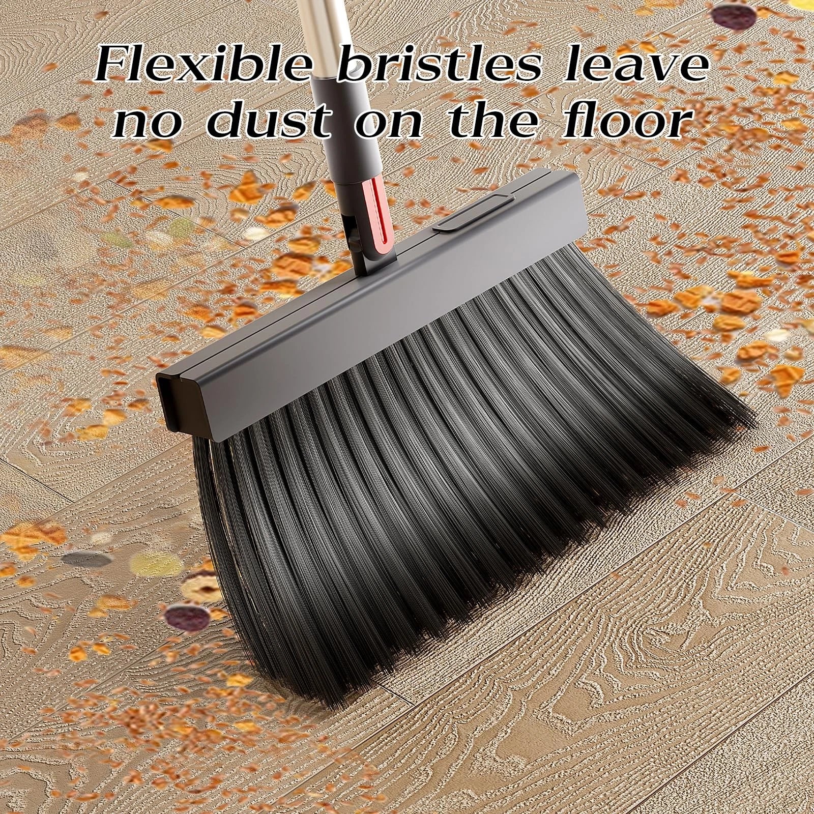 Broom with Dustpan Combo Set 180 Degree Rotating Broom Set with Comb Teeth Up...