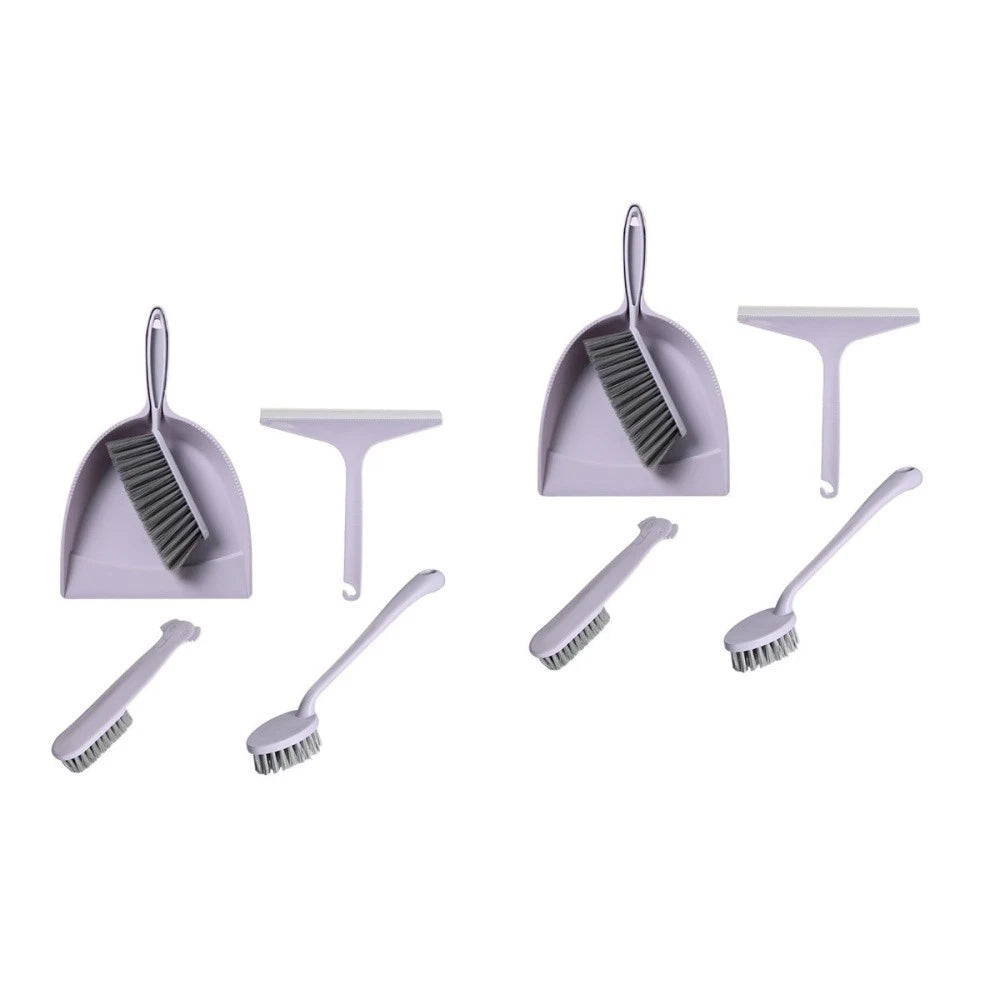 Set of 2 Broom Dustpan Child Small Cleaning Brush for Desk Mini Table