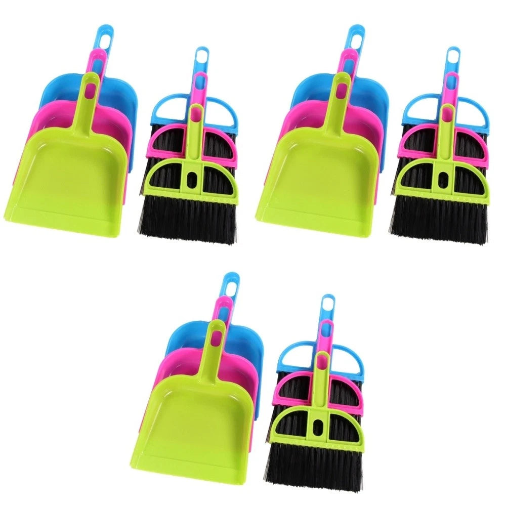 3 Pack Sweeping Brush and Dustpan Set Keyboard Cleaner Kit Cleaning