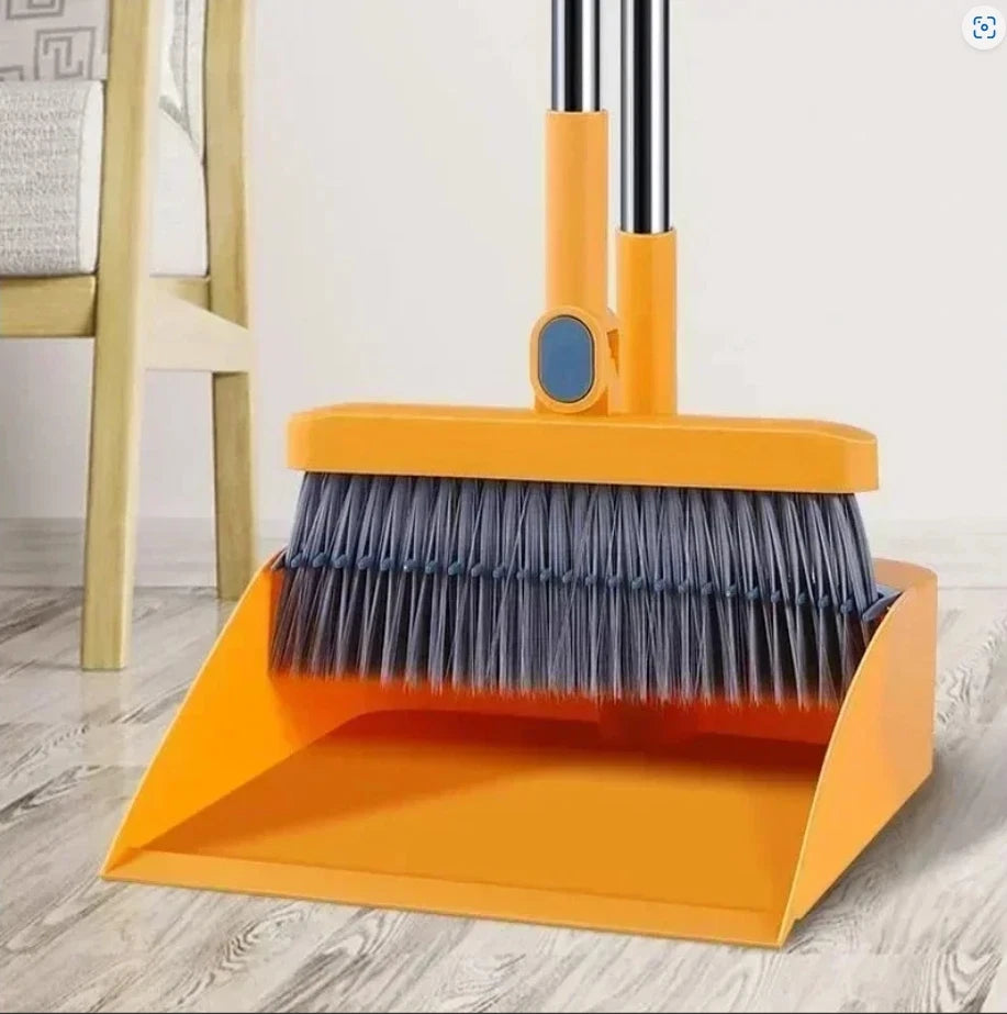 Broom Set with Dust Tray Foldable Easy to Store Dustpan Comb Design For Office