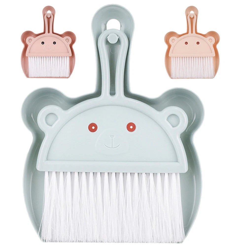 3 Sets Cartoon Broom Dustpan Mini for Desktop Cleaning Small Hand