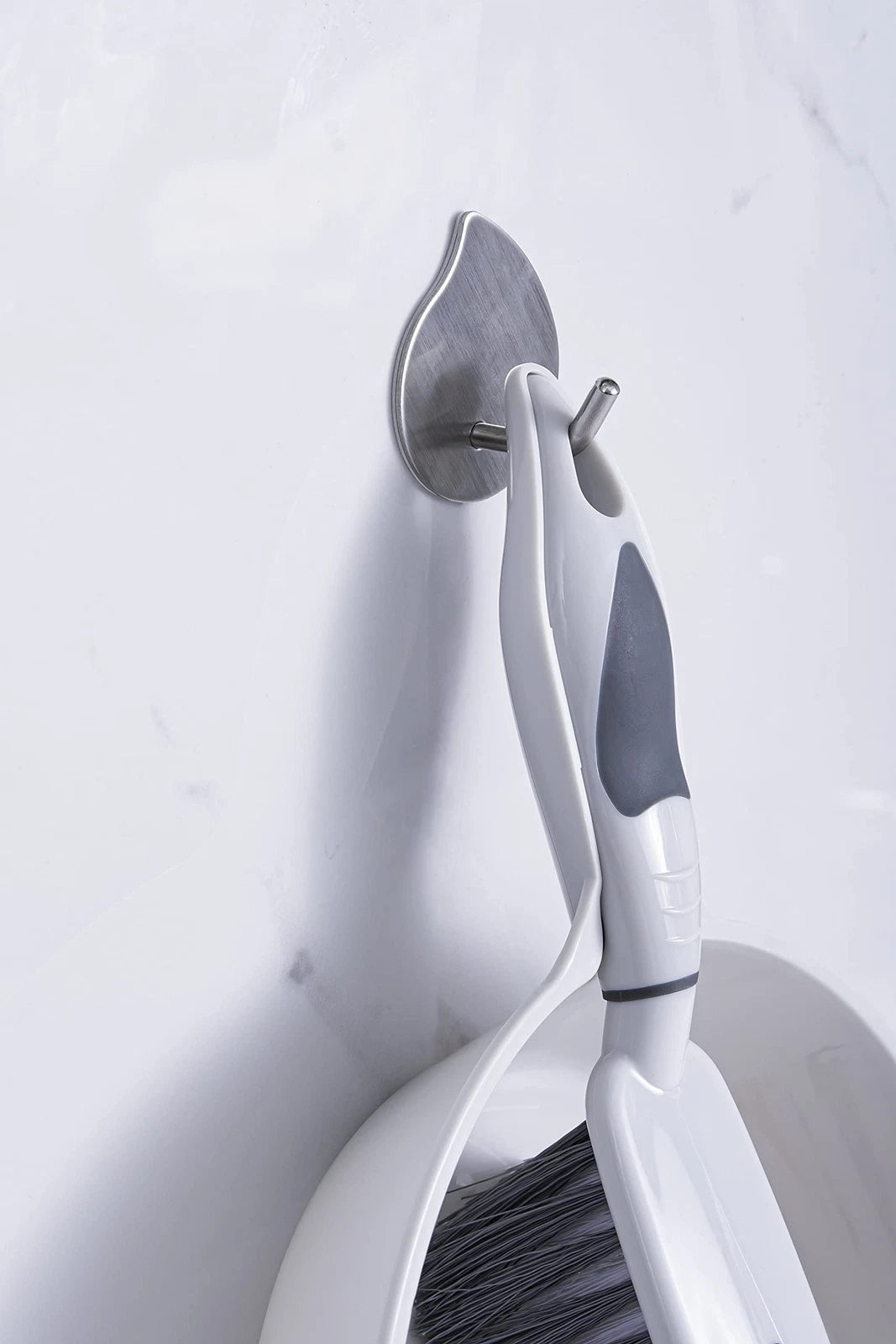 Brush and Dustpan Set, Rubber Edge for Easy Dirt Pickup, Durable Plastic Broo...