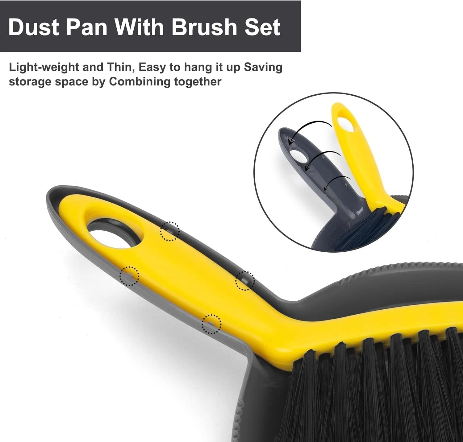 Dustpan and Broom Set Small,Mini Handheld Dust pan with Cleaning Brush Combo