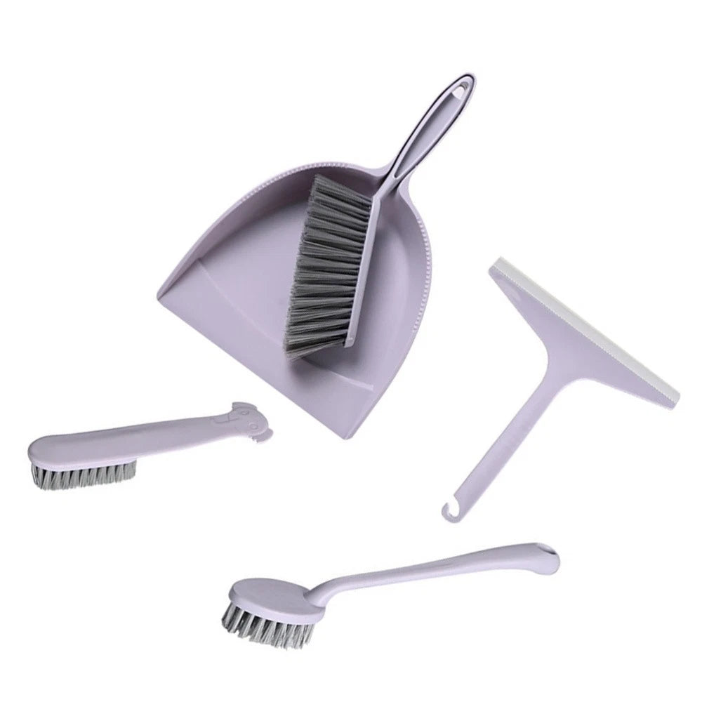Set of 2 Broom Dustpan Child Small Cleaning Brush for Desk Mini Table