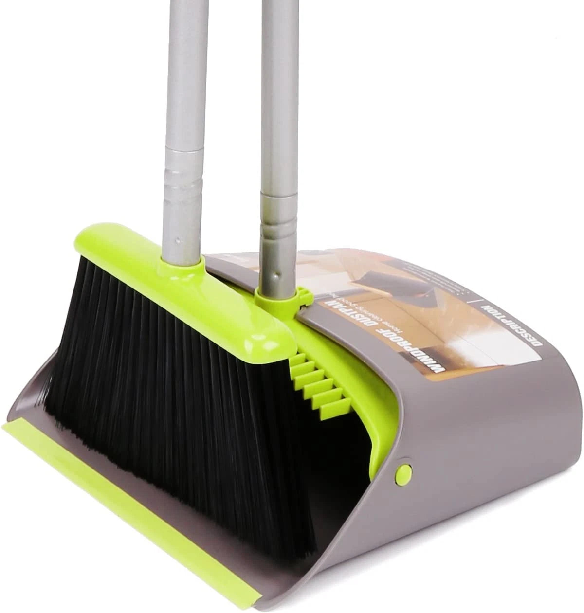 Broom and Dustpan Set,  Broom with Dust Pan with Long Handle Combo Set for Offic