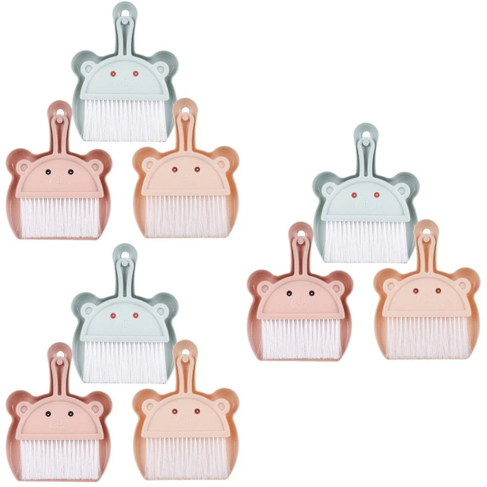 3 Sets Cartoon Broom Dustpan Portable Mini Dustpan Indoor Broom-