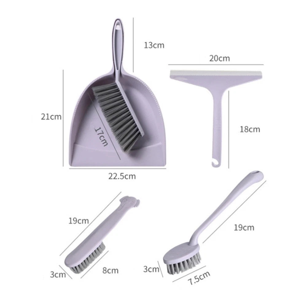 Set of 2 Broom Dustpan Child Small Cleaning Brush for Desk Mini Table