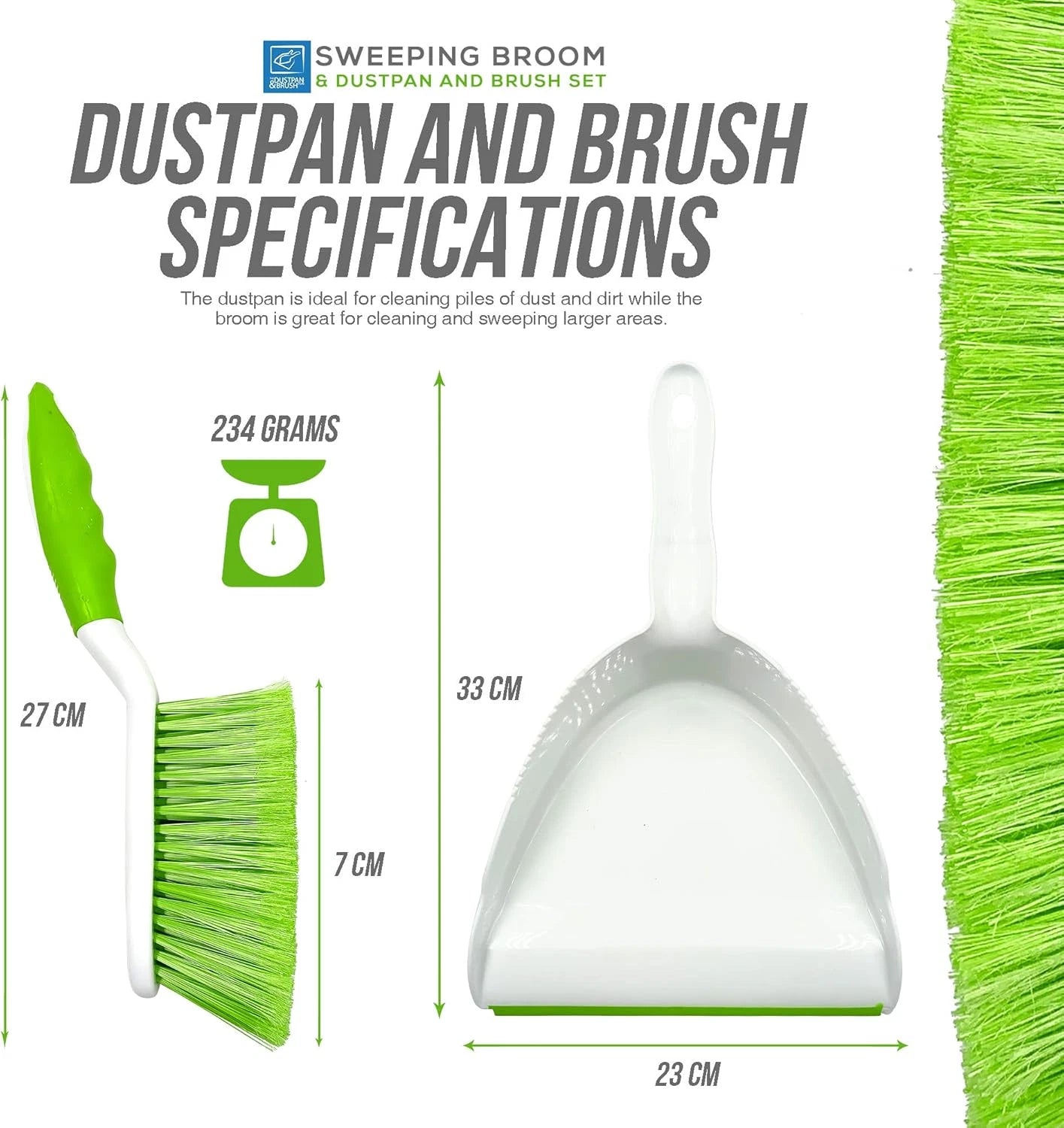 Sweeping Broom Indoor with Matching Dustpan and Brush Sets, Household Cleanin...