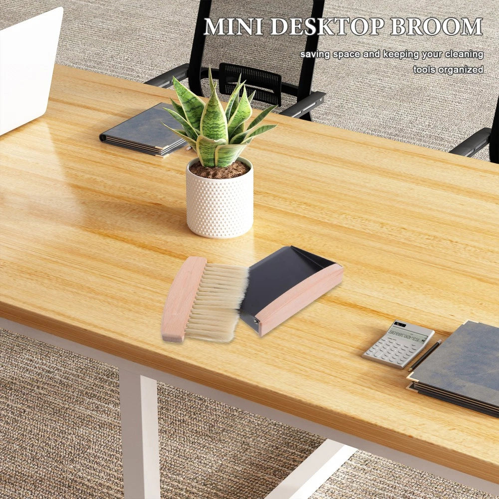 Mini Broom Dustpan Brush Pans Table and Set Desktop Cleaning Supplies