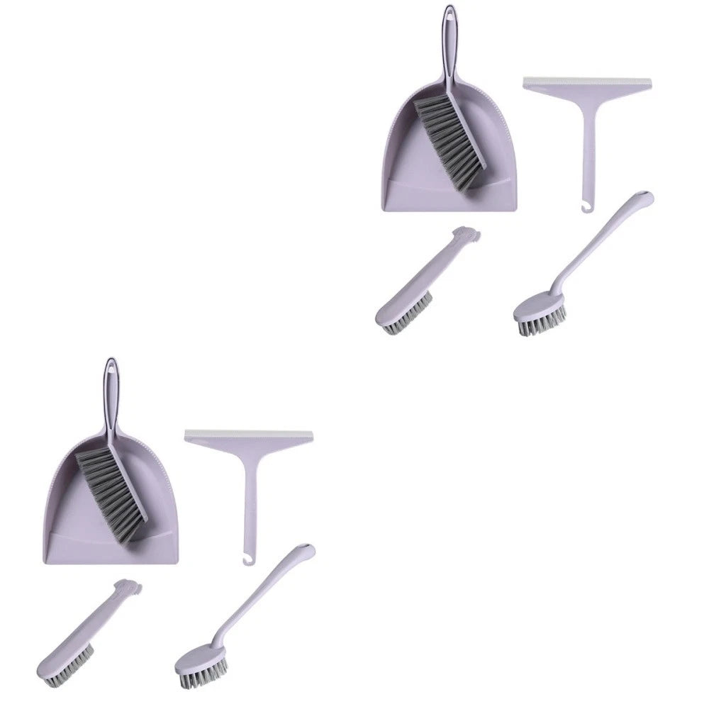 Set of 2 Broom Dustpan Child Small Cleaning Brush for Desk Mini Table