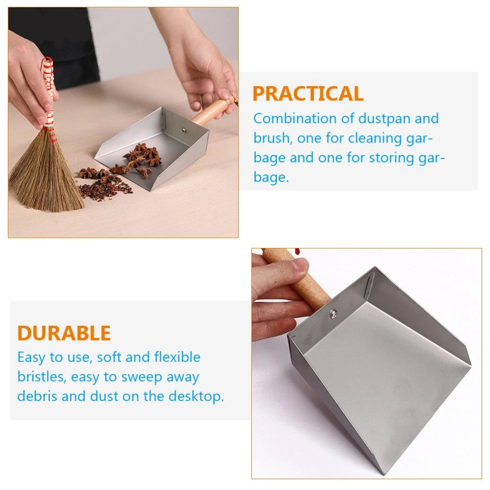 Desktop Cleaning Kit Child Dustpan and Broom Set with Small Brush