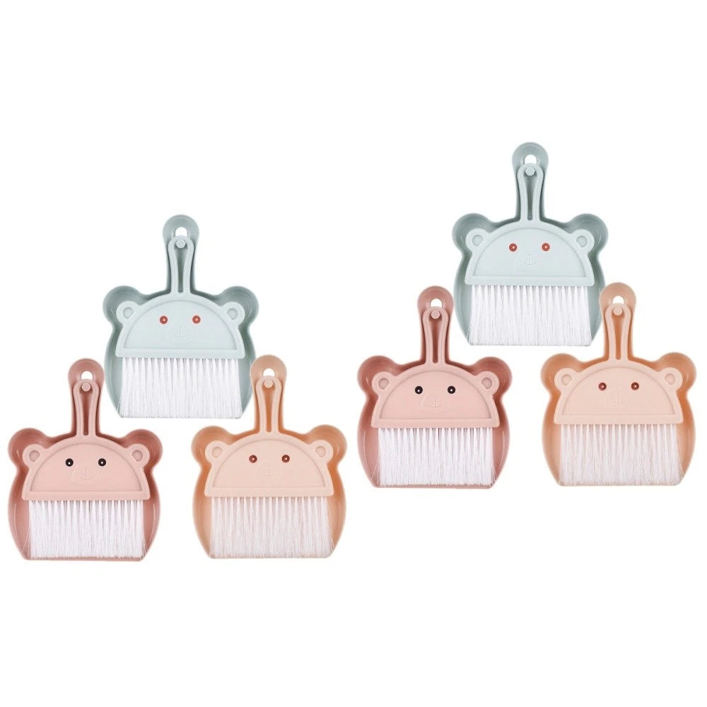 3 Sets Cartoon Broom Dustpan Mini for Desktop Cleaning Small Hand
