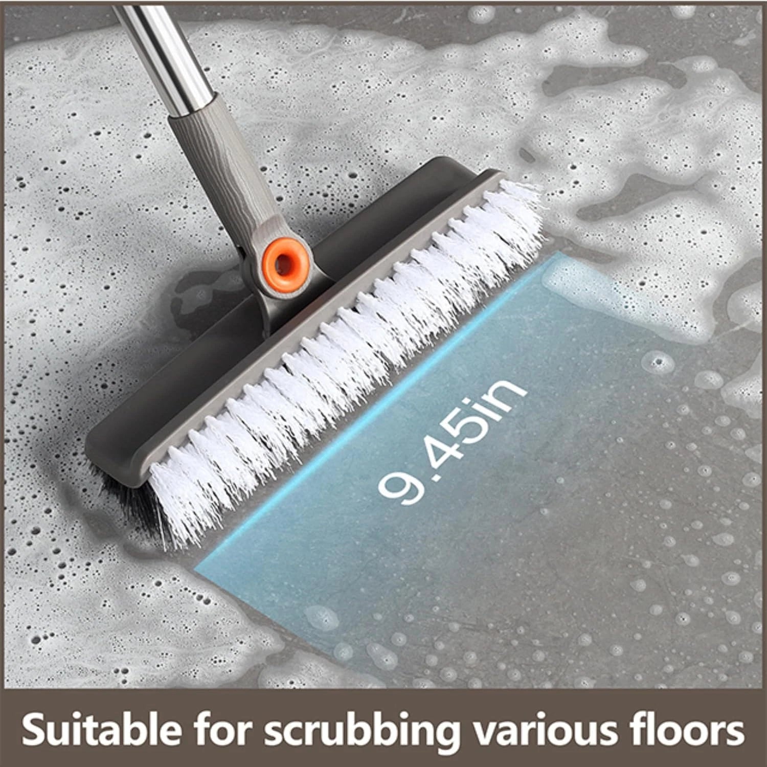 Multifunction 3-In-1 Broom and Dustpan Silicone Broom Squeegee Scrub Brush Set