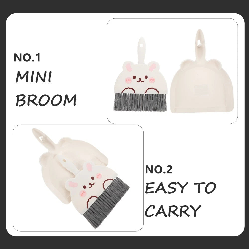 Mini Broom Set Travel Child Desktop Cleaning Supplies for Housekeeping