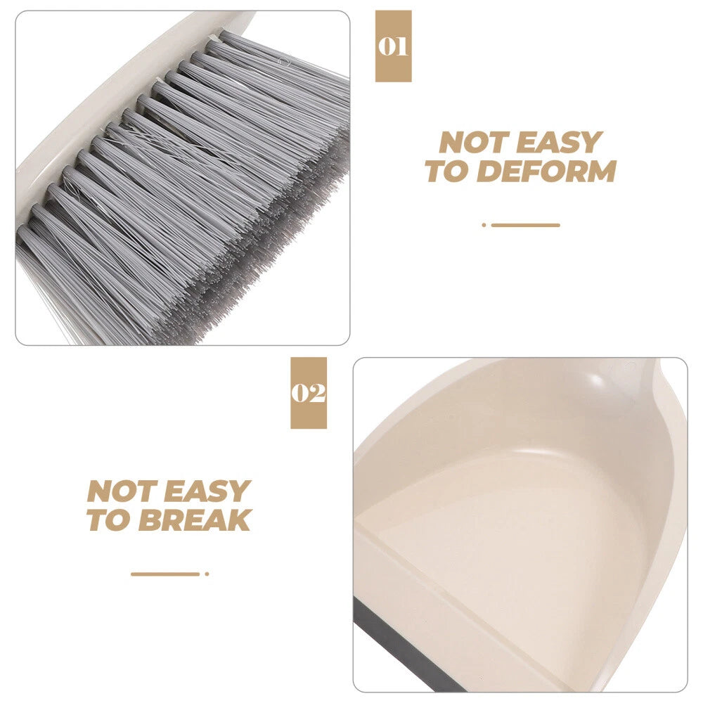 2 Sets Small Broom and Dustpan Set Multi-Functional Compact Dustpan And Brush