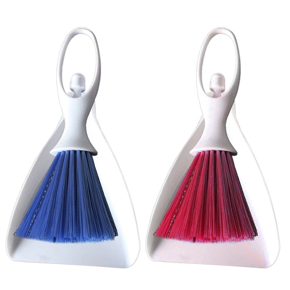 2 Sets Desktop Broom Portable Dustpan Brush Cleaner Household Supplies