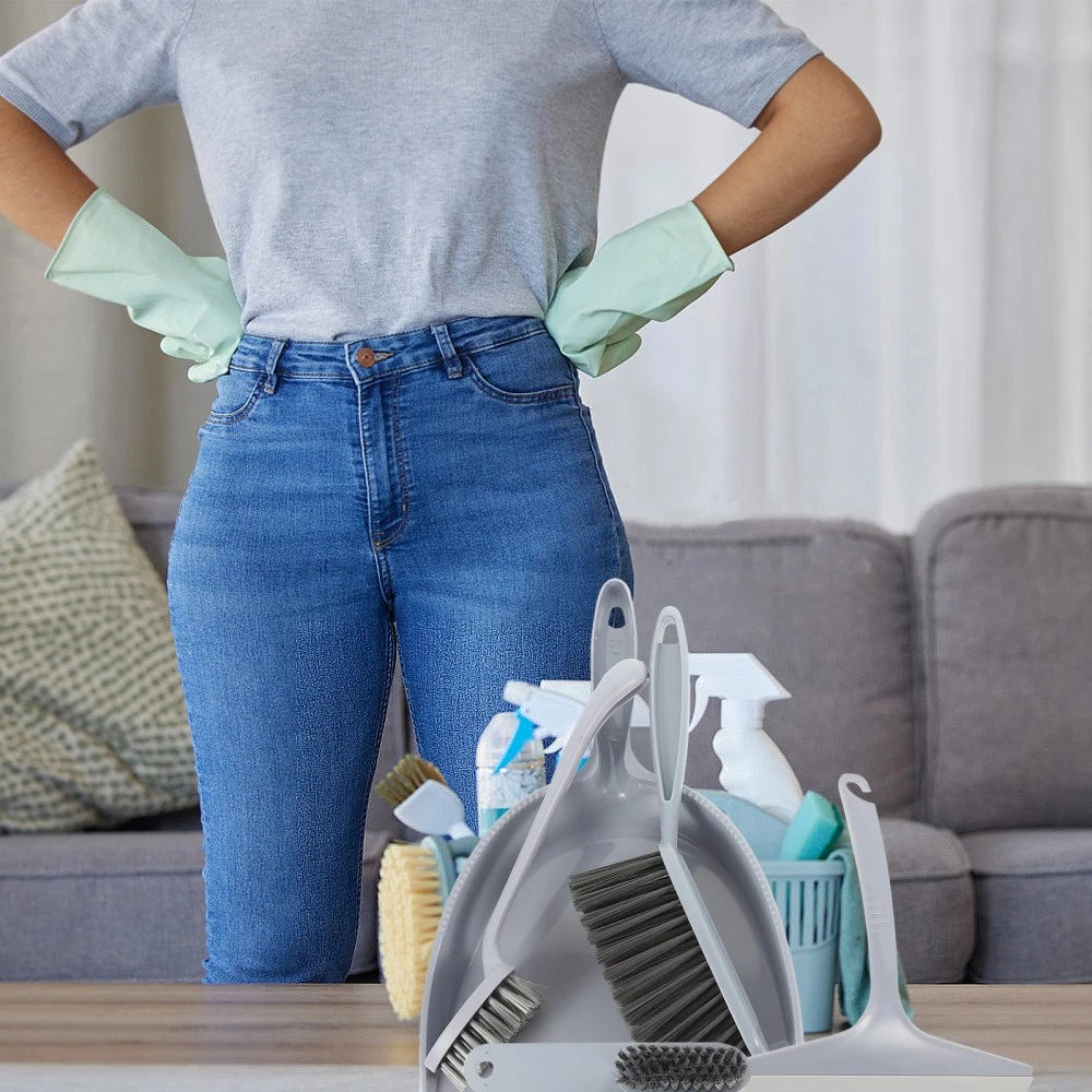 5pcs Household Mini Broom Dustpan Set Small Desktop Glass Cleaning Tools-