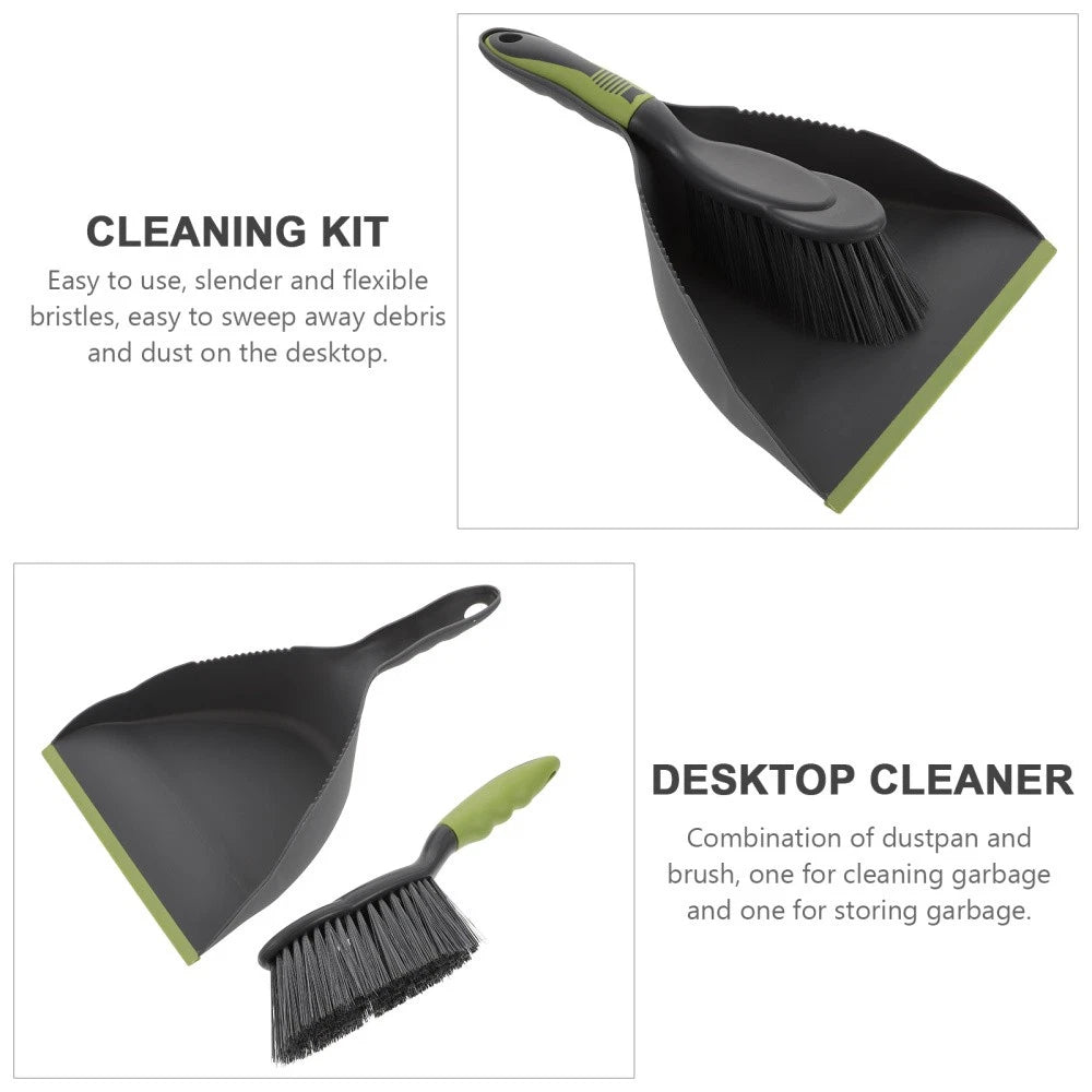 2 Sets of Household Mini Broom and Dustpan Desktop Practical Cleaning Tool
