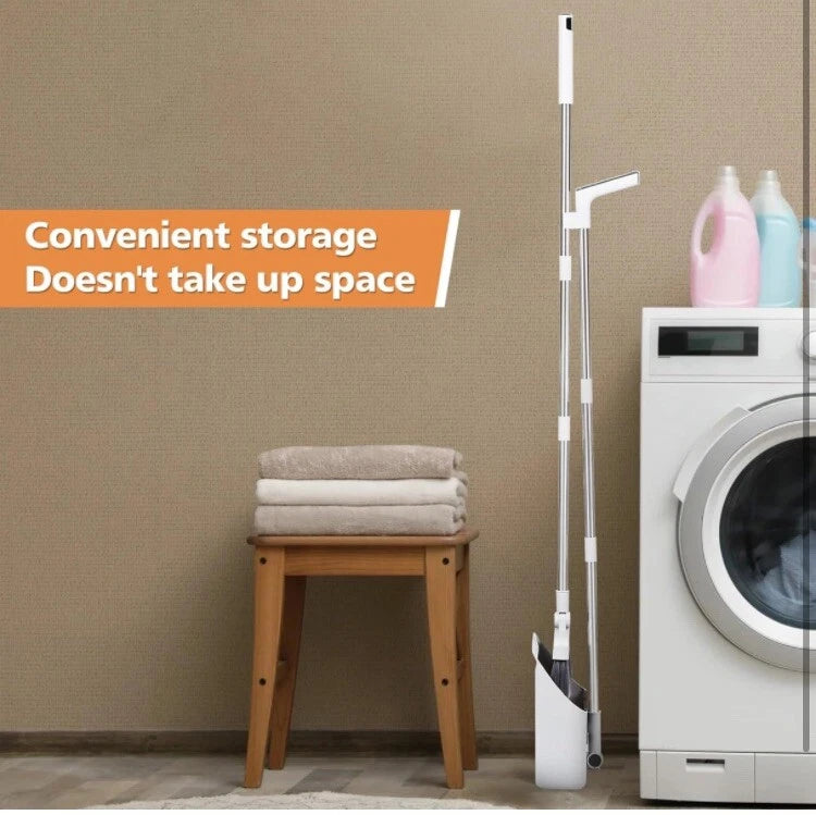 3pcs/set Long-Handled Stainless Steel Household Broom Dustpan Floor Brush Set