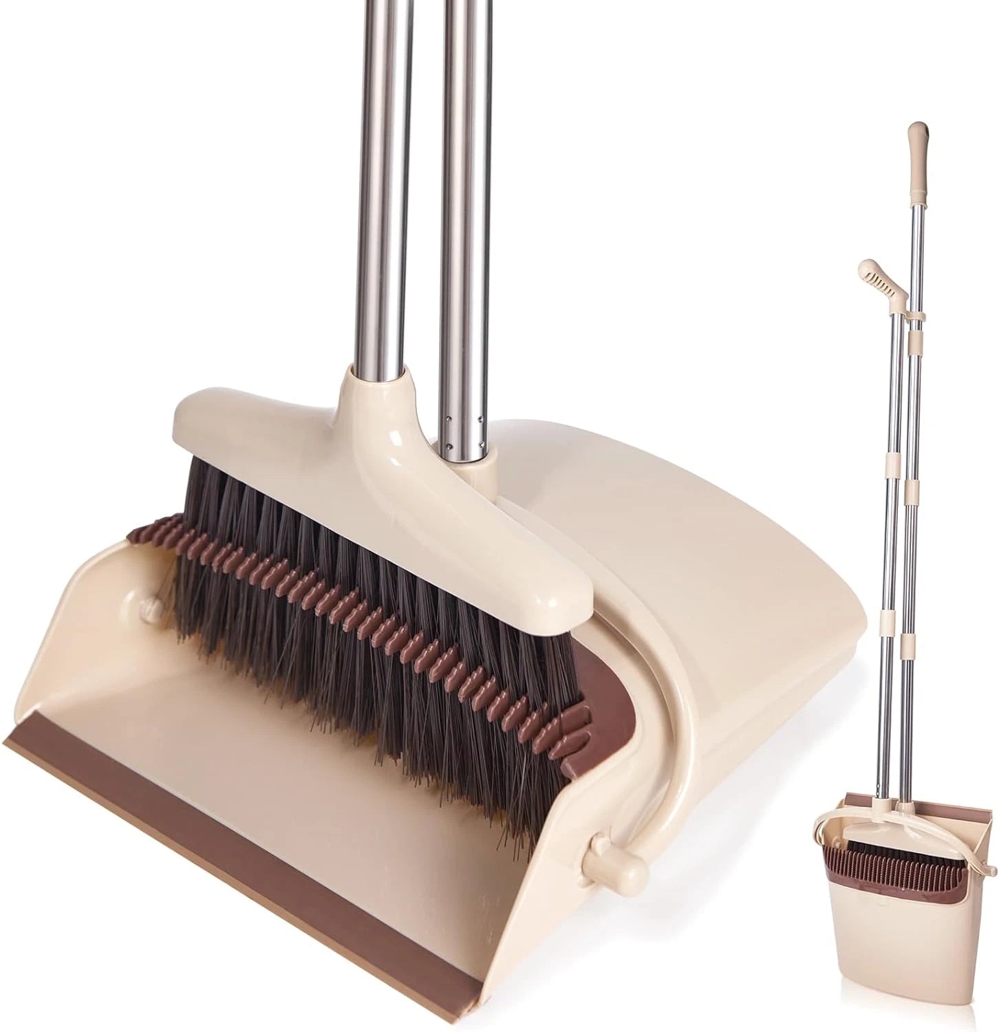 Broom and Dustpan Set Long Handle Upright Combo Home Kitchen Pet Hair Clean