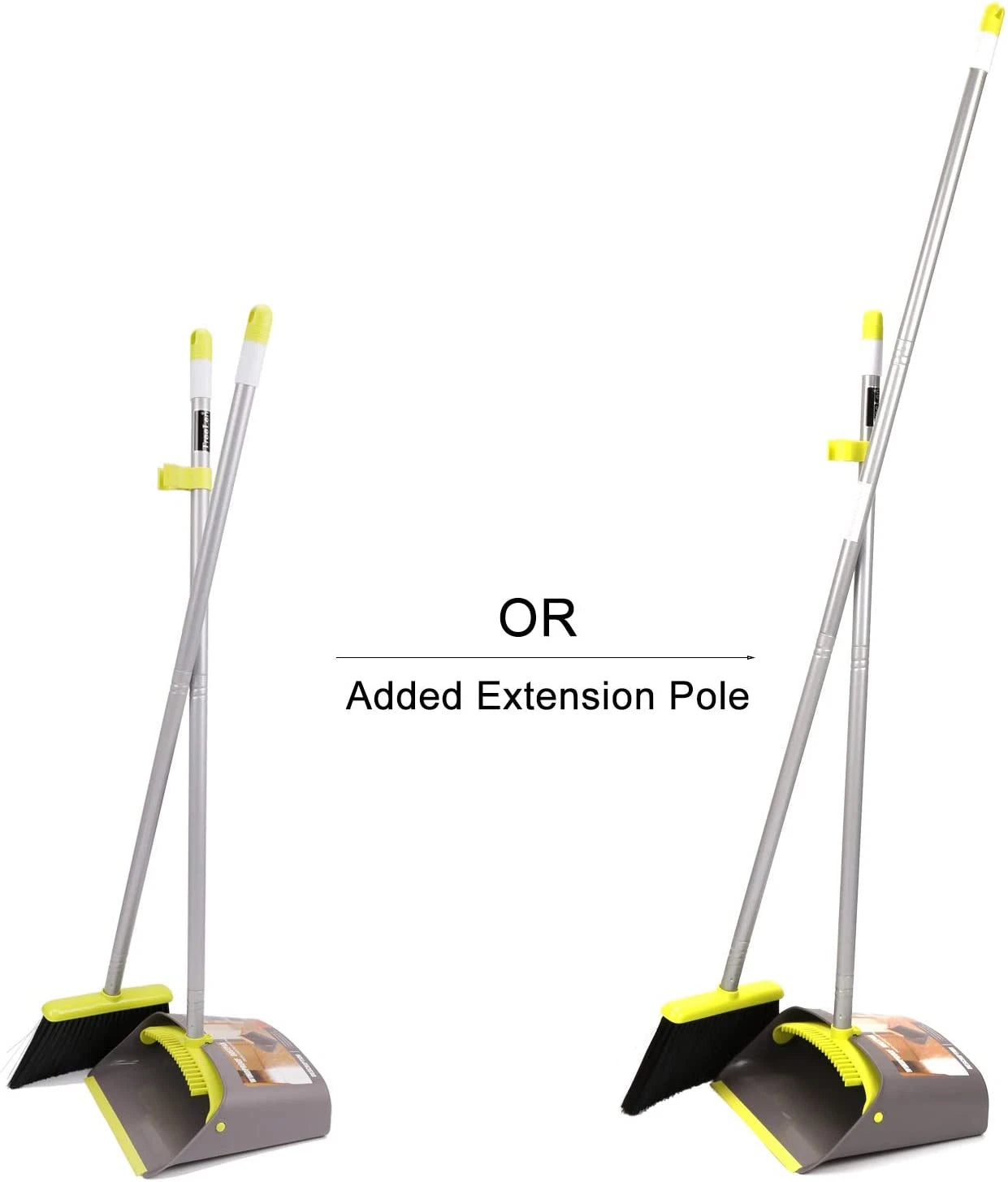 Broom and Dustpan Set,  Broom with Dust Pan with Long Handle Combo Set for Offic