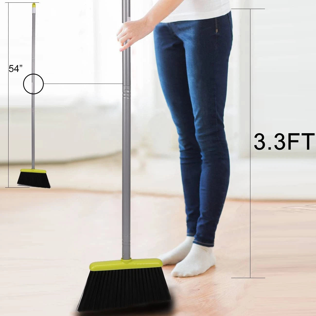 Broom and Dustpan Set,  Broom with Dust Pan with Long Handle Combo Set for Offic