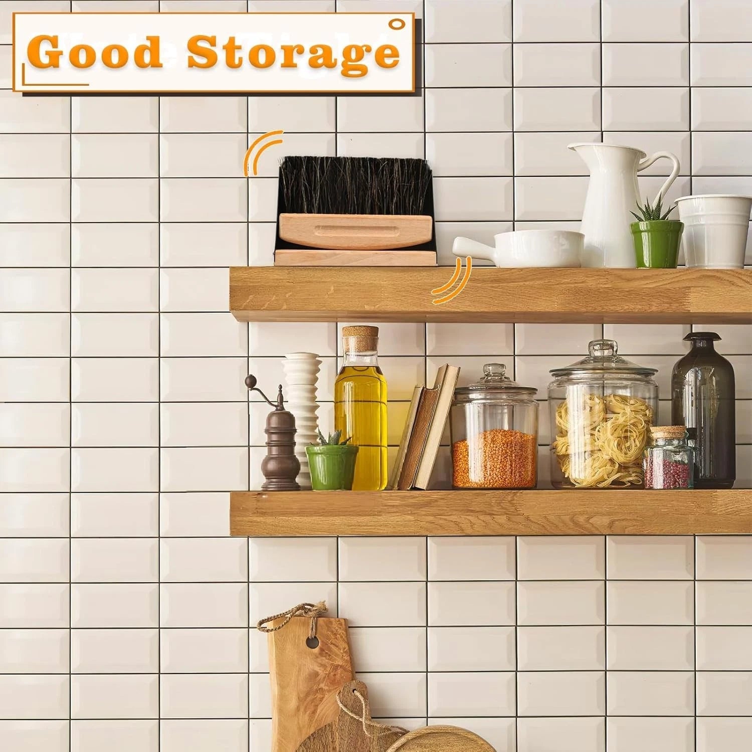 Small Dust Pan and Brush Set, Mini Hand Broom and Dustpan Set, Wooden Crumb S...