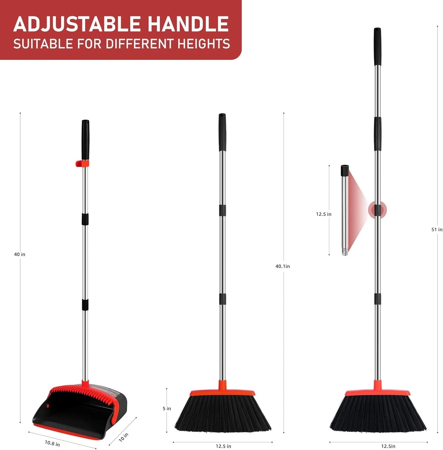 Broom and dustpan set, broom and dustpan combination set, for home use