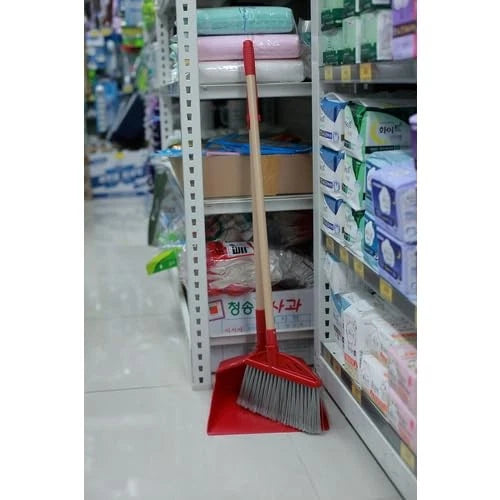 TRUSCO Multi-Function Broom Dustpan Set, Red, TDPS10-SET-R