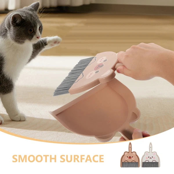 2 Set of Desktop Cleaning Broom Dustpan Table Brush Set Dining Cartoon Sweeper