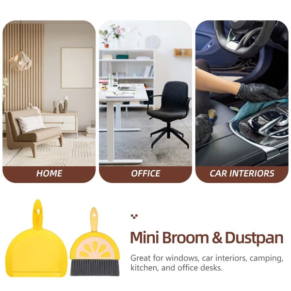 Mini Broom Set Office Brooms for Sweeping Indoor Small and Dustpan