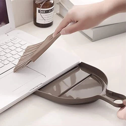 Mini Hand Broom and Dustpan Set for Table Desk Computer Keyboard