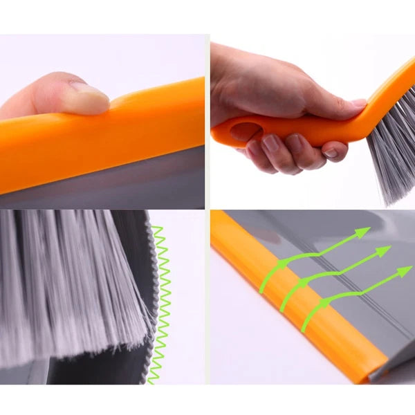 Set of 3 Mini Broom Dust Pan and Brush Sets Handheld Dustpan Small