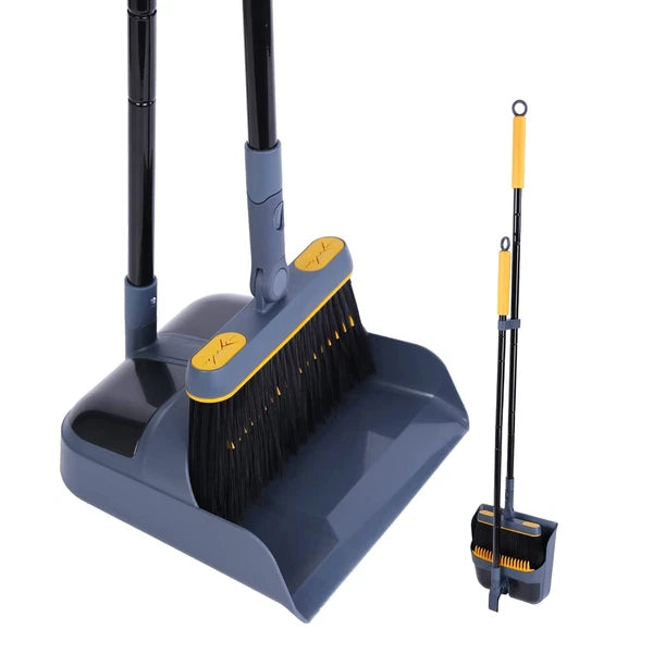 JEHONN Broom and Dustpan Set for Home 54 Inches Long Handle Lightweight 180 D...
