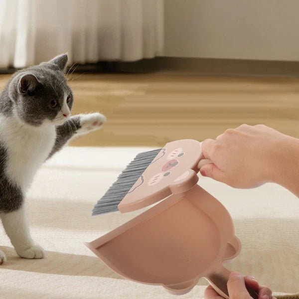 2 Set of Desktop Cleaning Broom Dustpan Table Brush Set Dining Cartoon Sweeper