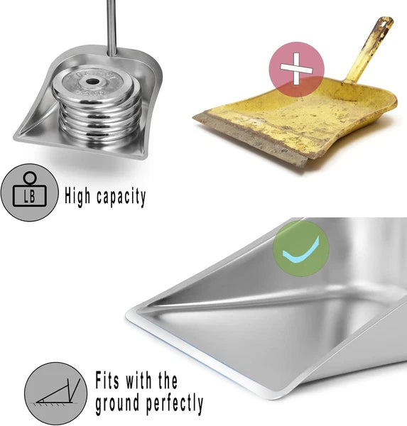 Broom and Dustpan Set for Home, 56" Kitchen Broom with Dustpan Combo Set, Heavy