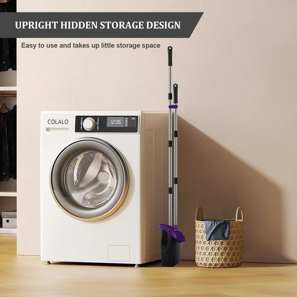 Broom and Dustpan Set, 51" Long Handle Broom with Dustpan Combo Set, Windproo...