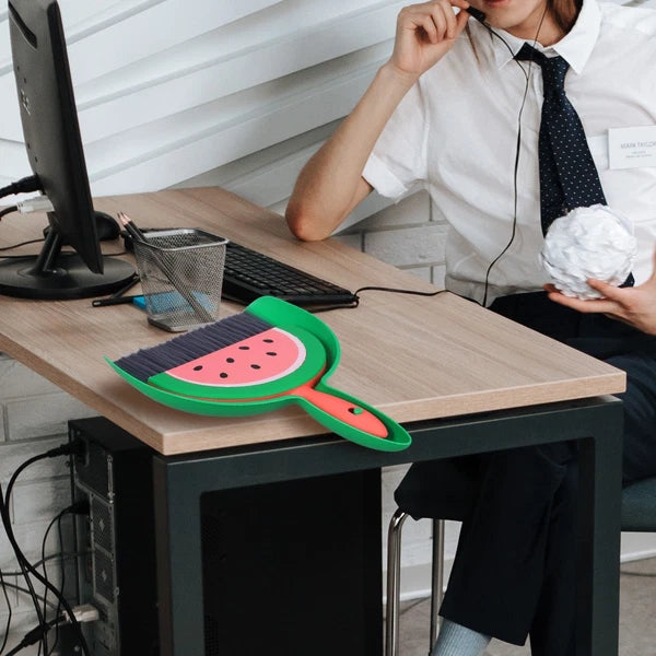 Mini Broom Set Child Dad Desktop Brush Brooms for Sweeping Indoor and Dust Pan