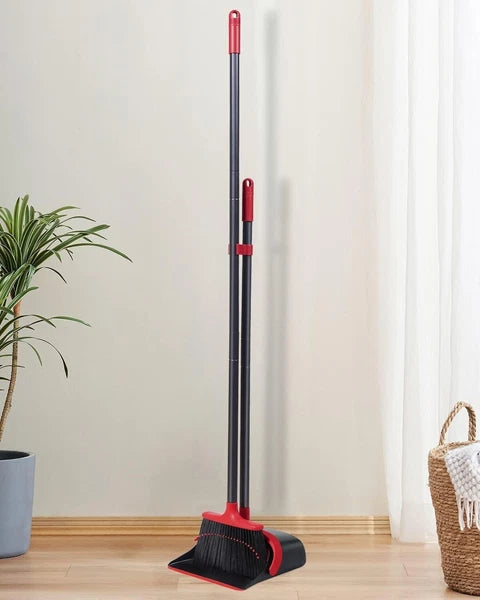 Broom & Dustpan Set for Home,52" Long Handle with Stand Up Dustpan for Kitchen..