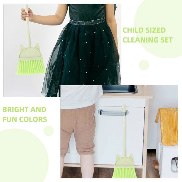 2 Pcs Children's Broom Set Toddler Kids and Dustpan Cleaning Toys