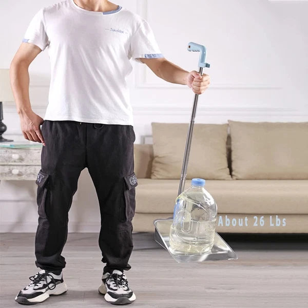 52" Long Handle Broom & 38" Heavy Duty Metal Dustpan Set for Home Kitchen