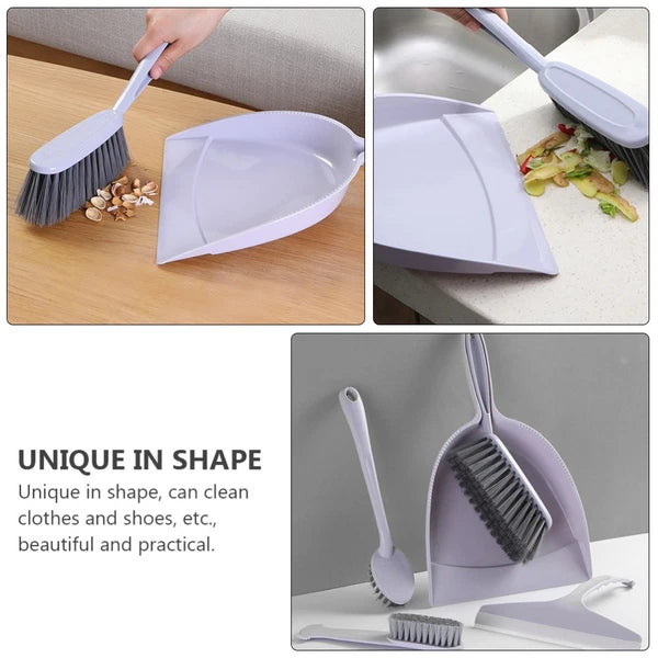 Set of 2 Broom Dustpan Child Small Cleaning Brush for Desk Mini Table