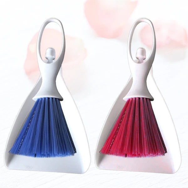2 Sets Desktop Broom Portable Dustpan Brush Cleaning Utensils Cleaner