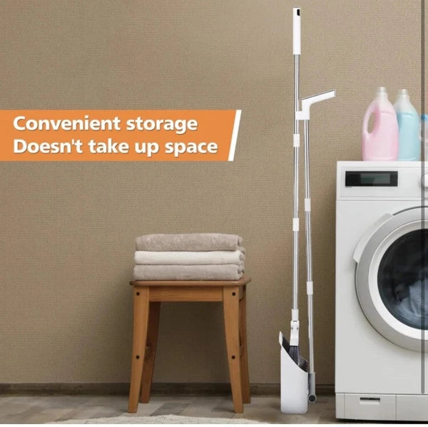 3pcs/set Long-Handled Stainless Steel Household Broom Dustpan Floor Brush Set