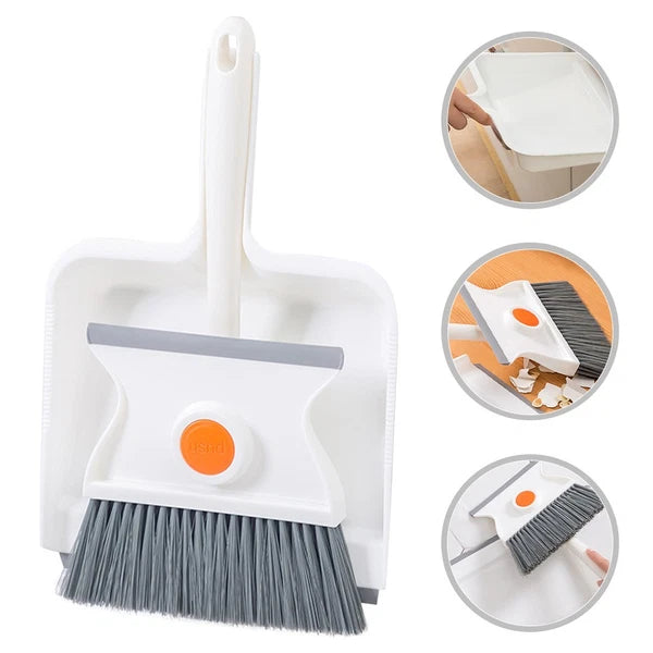 Broom Dustpan Set Mini Brush Child Toddler Desk and Table Cleaning Kit Handheld