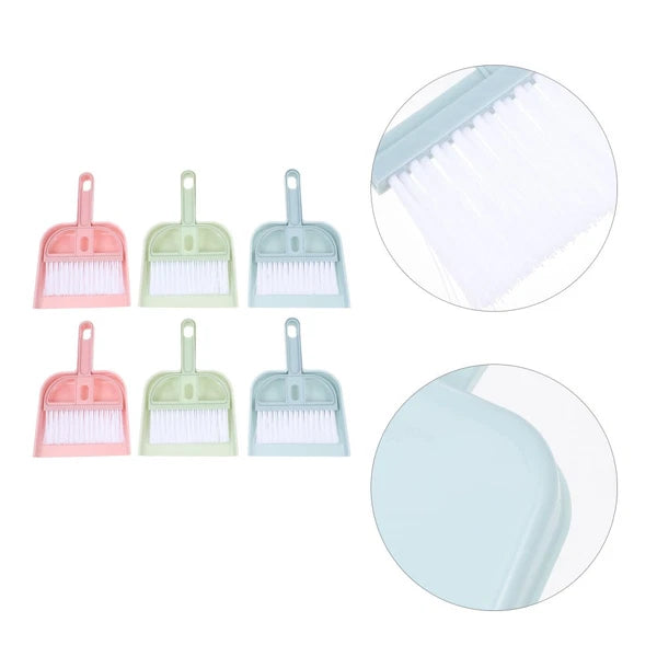 6 Sets Cleaning Artifact Mini Broom and Dustpan Miniature Brush Bulk