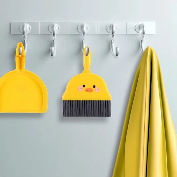 Mini Dustpan and Brush Set Durable Small Broom Yellow
