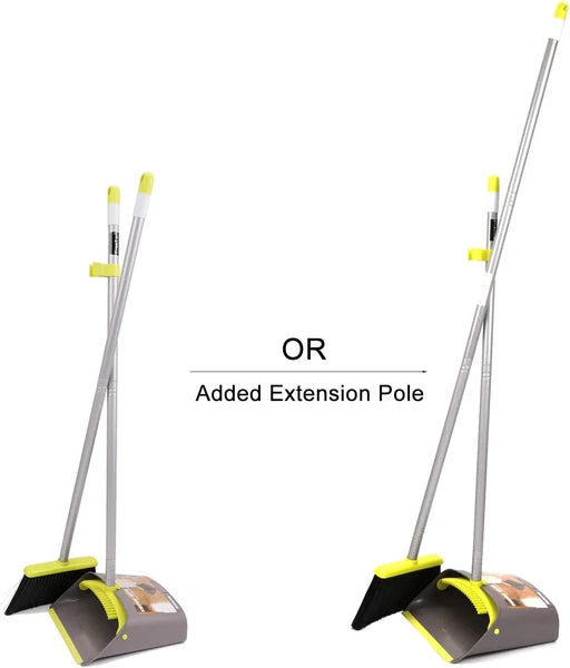 Broom and Dustpan Set,  Broom with Dust Pan with Long Handle Combo Set for Offic