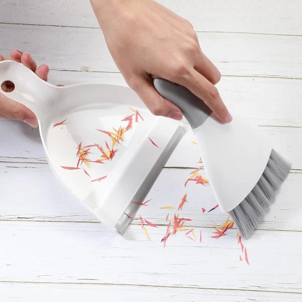Zopeal 6 Sets Mini Dustpan and Brush Cleaner Set Small Whisk Hand Broom White