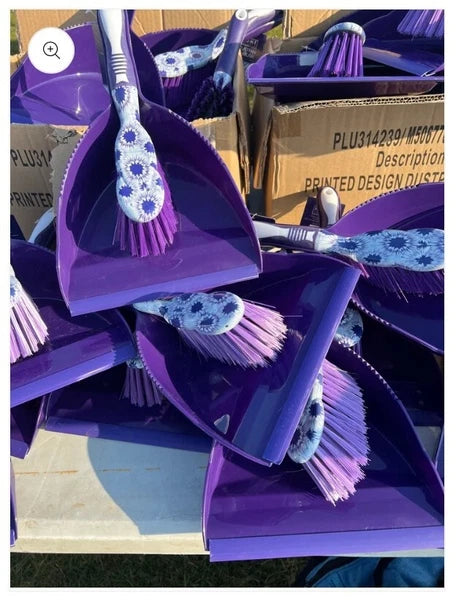Dustpan & Brush 1 Set Purple & White (B20)